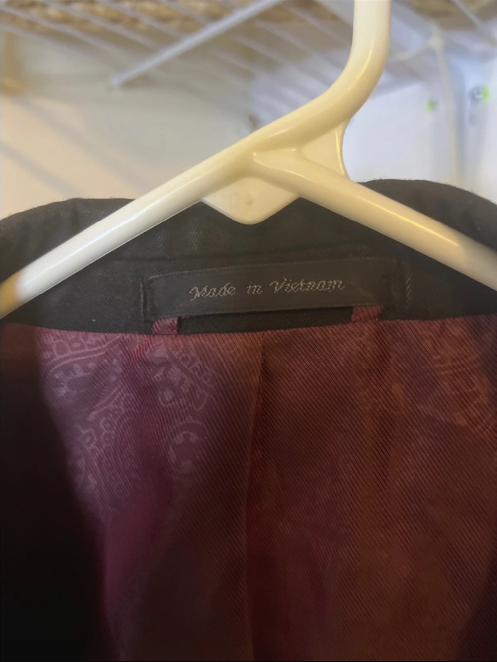 Madison Black Satin-Lapel Blazer with Burgundy Lining - Picture 2 of 6